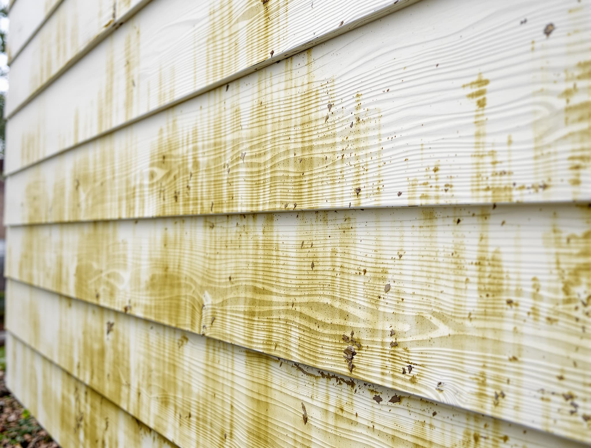 Before pressure washing — House wash — Massapequa colonial, 10 years of algae gone in 3 hours